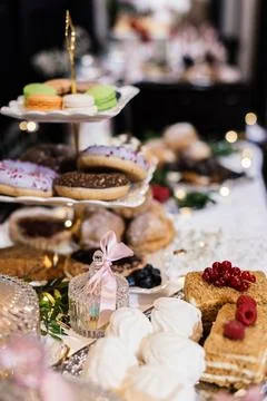 Sweets on the festive table Stock Photos