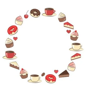 Sweets frame isolated on white Stock-Illustration