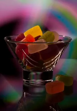 Sweets in glassware Stock Photos