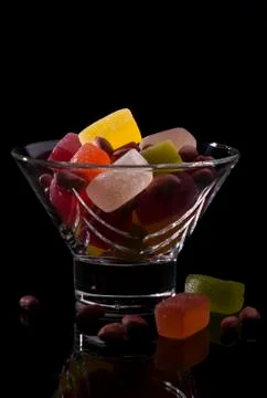 Sweets in glassware Stock Photos