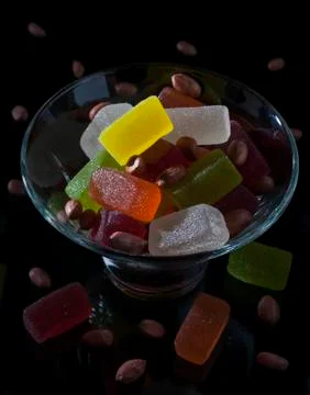 Sweets in glassware Stock Photos
