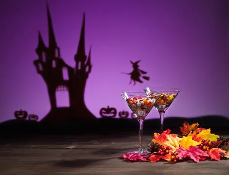 Sweets in halloween setting Stock Photos