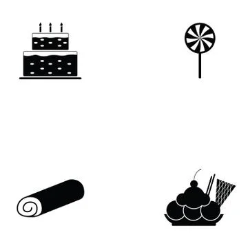 Sweets icon set Stock Illustration