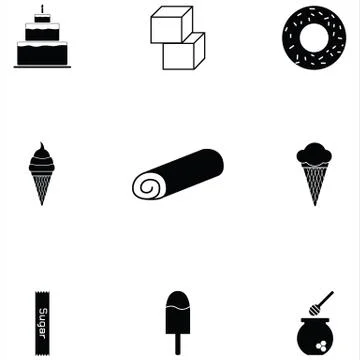 Sweets icon set Stock Illustration