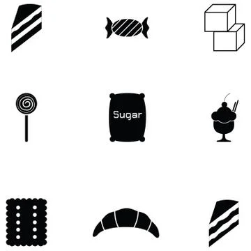 Sweets icon set Stock Illustration