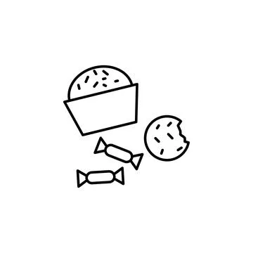 Sweets icon. Simple line, outline vector of addiction icons for ui and ux Illustrazione stock