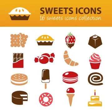 Sweets icons Stock Illustration