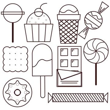 Sweets icons Stock Illustration