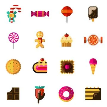 Sweets Icons Set Stock Illustration