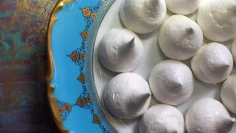 Sweets marshmallow on a beautiful plate Stock Footage 296221433