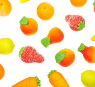 Sweets marzipan. in the form of fruit Stock Photos