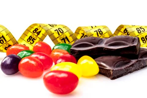 Sweets Meet Diet Stock Photos