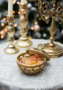 Sweets on the New Year's table Stock Photos