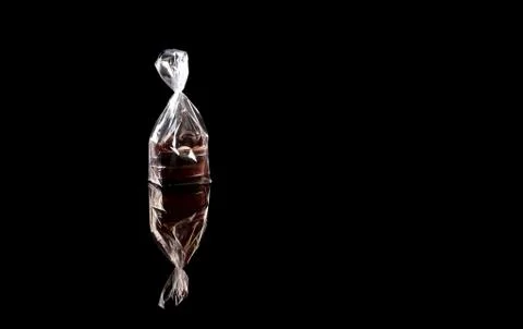 Sweets in plastic food packaging with reflection and copy space Stock Photos