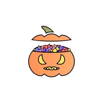Sweets in the pumpkin color gradient vector icon Illustrazione stock