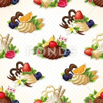 Sweets seamless background Stock Illustration