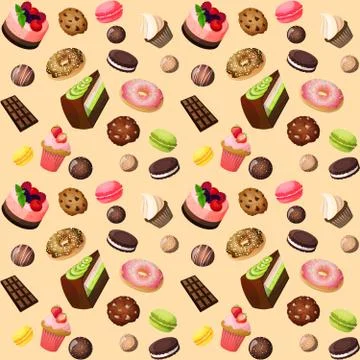 Sweets seamless background Illustrazione stock
