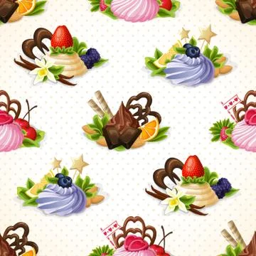 Sweets seamless pattern Stock Illustration
