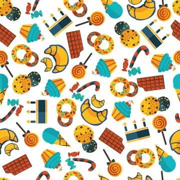 Sweets seamless pattern Stock Illustration