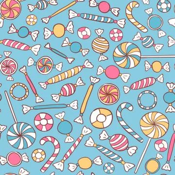 Sweets Seamless Pattern Stock Illustration