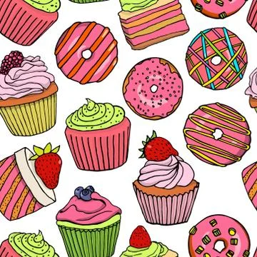 Sweets seamless pattern Stock Illustration