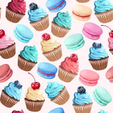 Sweets seamless pattern Stock Illustration