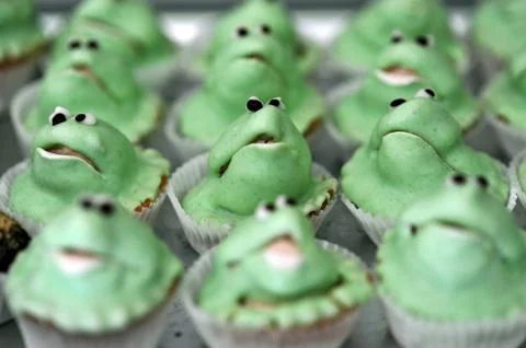Sweets in shape of  frogs, Background Stock Photos