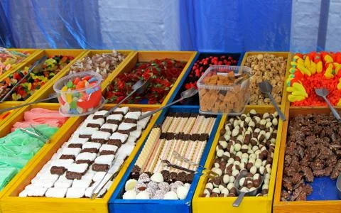 Sweets stall Stock Photos
