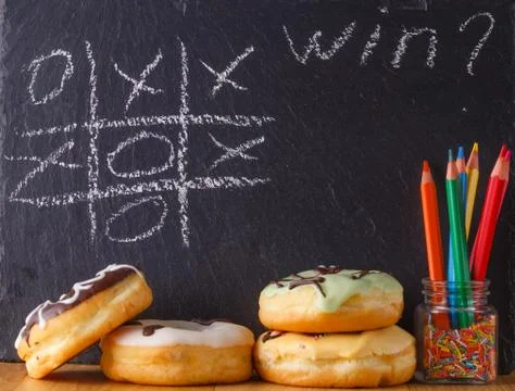 Sweets with text place on slate Stock Photos