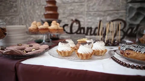 Sweets on wedding party Stock Footage 55876342