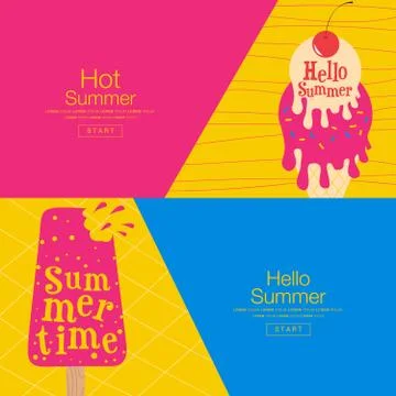 Sweet,Summer , Banner layout, Template design, Vector illustration Stock Illustration