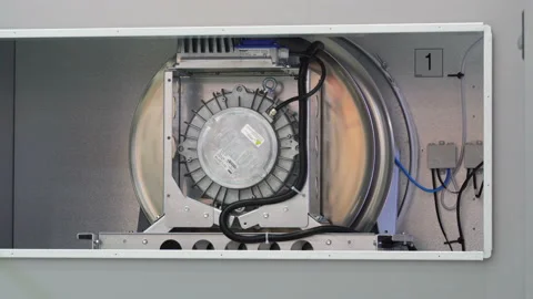 Swegon high-tech air handling unit with direct-driven supply air and extract air Stock Footage 88694993