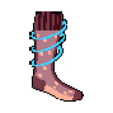Swelling compression socks pixel art vector illustration Stock Illustration