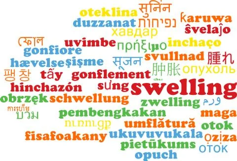 Swelling multilanguage wordcloud background concept Stock Illustration