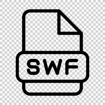 Swf File Icon. Type Files Sign outline symbol Design, Icons Format Type Data.  Stockillustratie