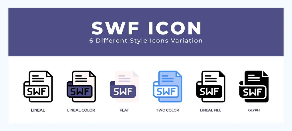 Swf file icon for web. mobile apps and ui. Stock-Illustration