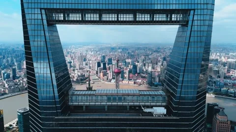 SWFC Skyscraper Aerial Time Lapse Shanghai 4K Stock Footage 339339886