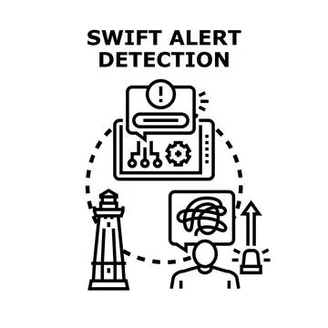 Swift alert detection security system technology concept Stock Illustration
