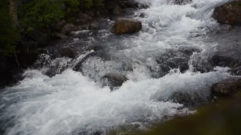 The swift and indomitable flow of a mountain river. Stock Footage 221172570