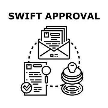 Swift approval concept for quick document verification Stock Illustration