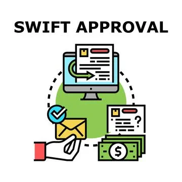 Swift approval process for online application or loan Illustrazione stock