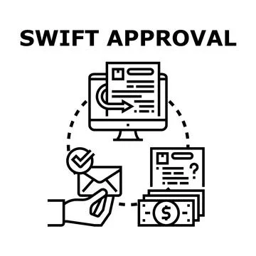 Swift approval process for online application or loan Stock Illustration