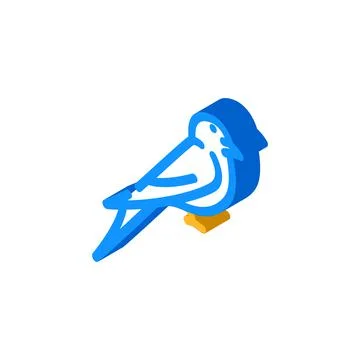 Swift bird isometric icon vector illustration Stock Illustration