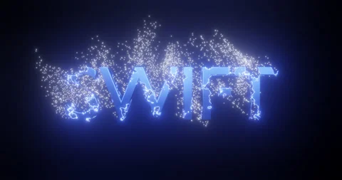 SWIFT blue text animation. Dissolve effect animation. Stock Footage 220848527