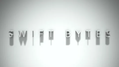 Swift bytes 3D title animation with shadows on a white background Stock Footage 297569718