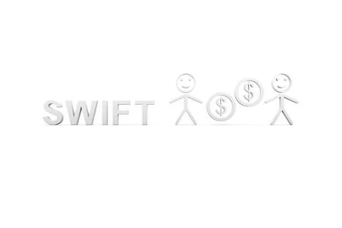 SWIFT concept white background 3d render illustration Stock Illustration
