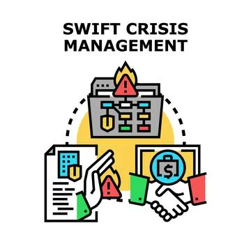 Swift crisis management concept solving business problems Illustration