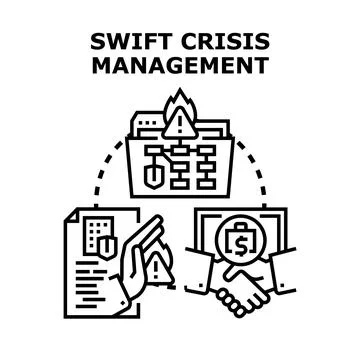 Swift crisis management concept solving business problems Stock Illustration