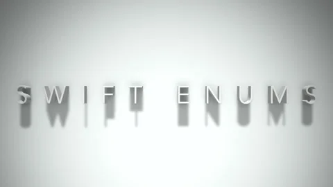 Swift enums 3D title animation with shadows on a white background Video stock 297571866