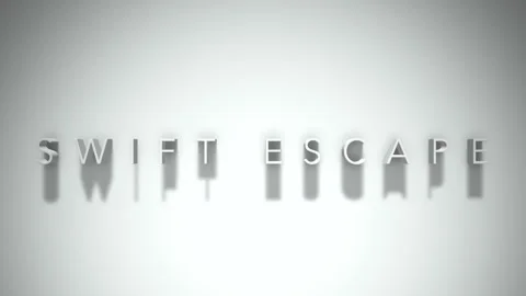 Swift escape 3D title animation white text on a white background Stock Footage 298895905
